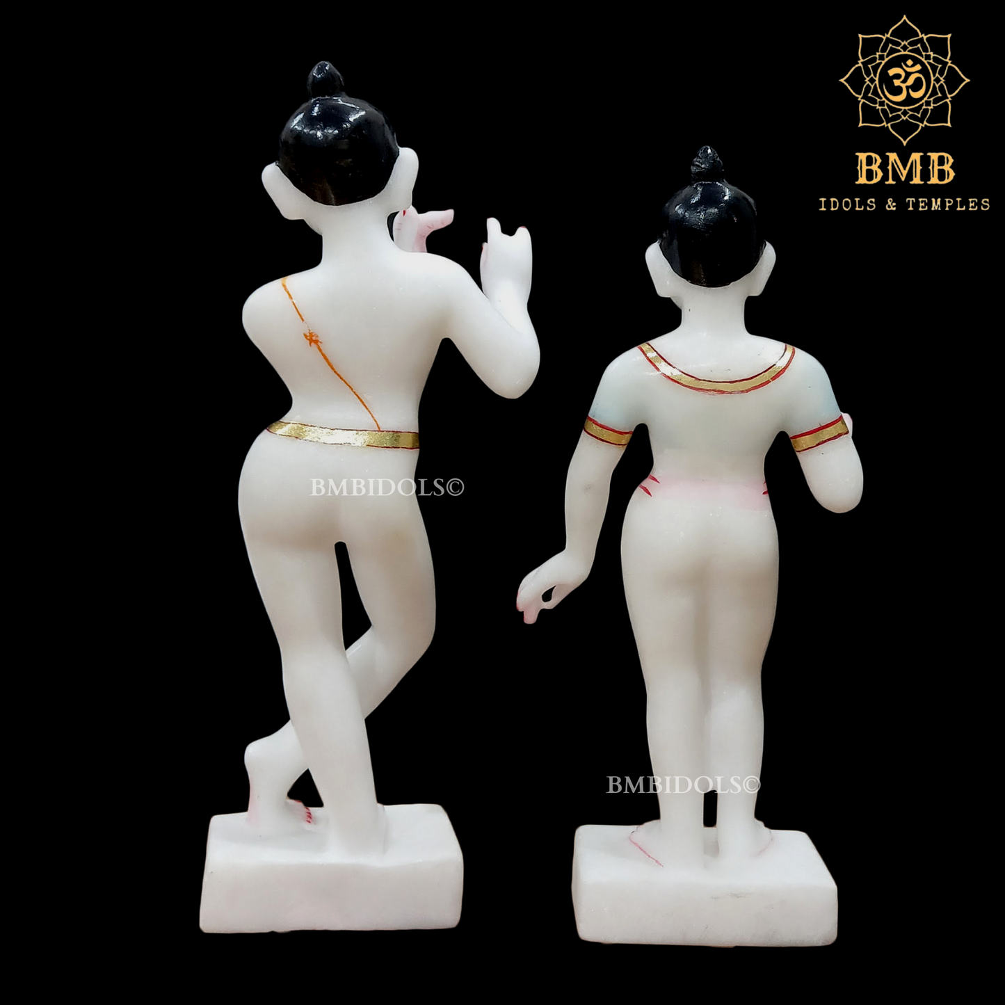 Marble Iskcon Radha Krishna Statue in 12inches