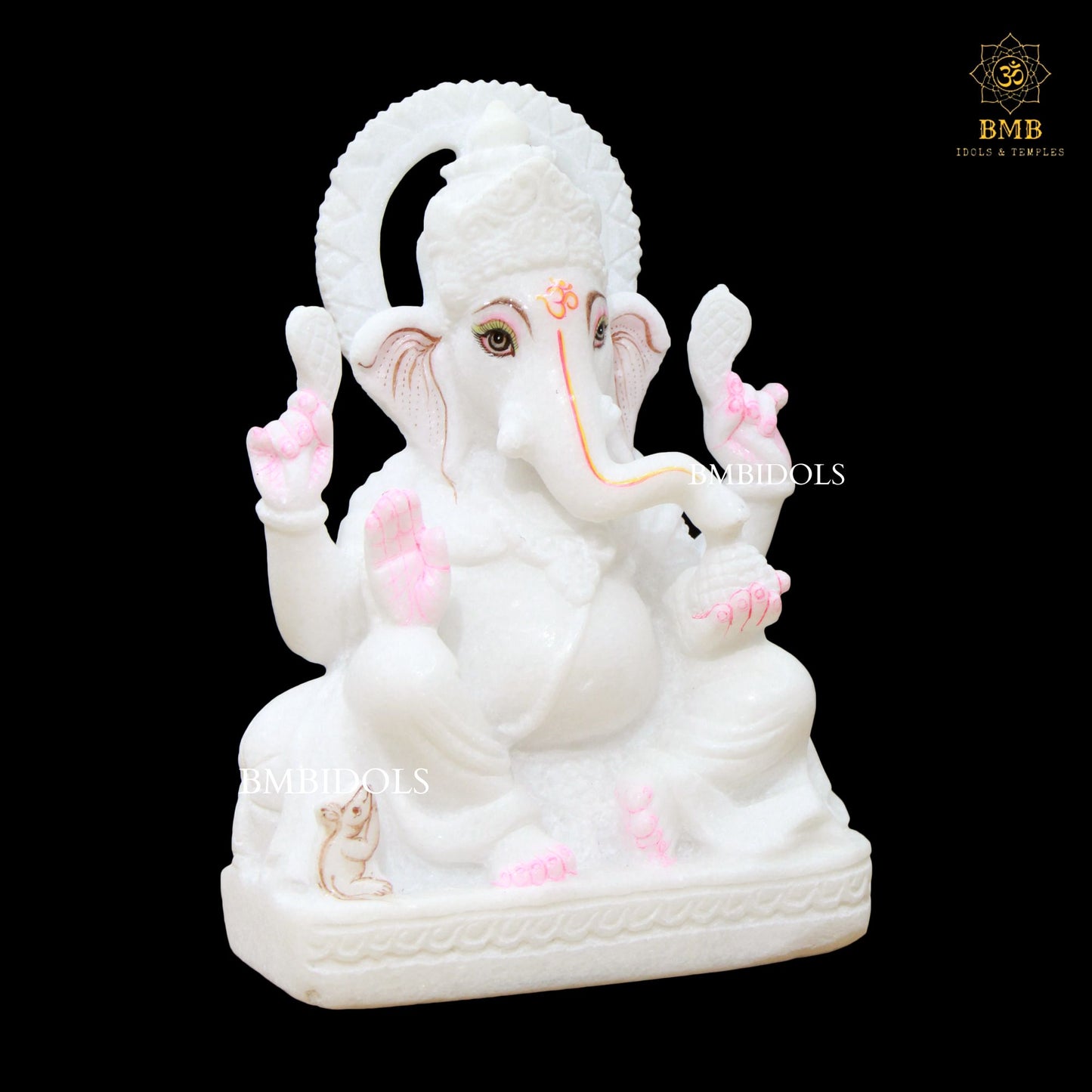 White Marble Ganesh Murti made in Sitting Posture in 9inch