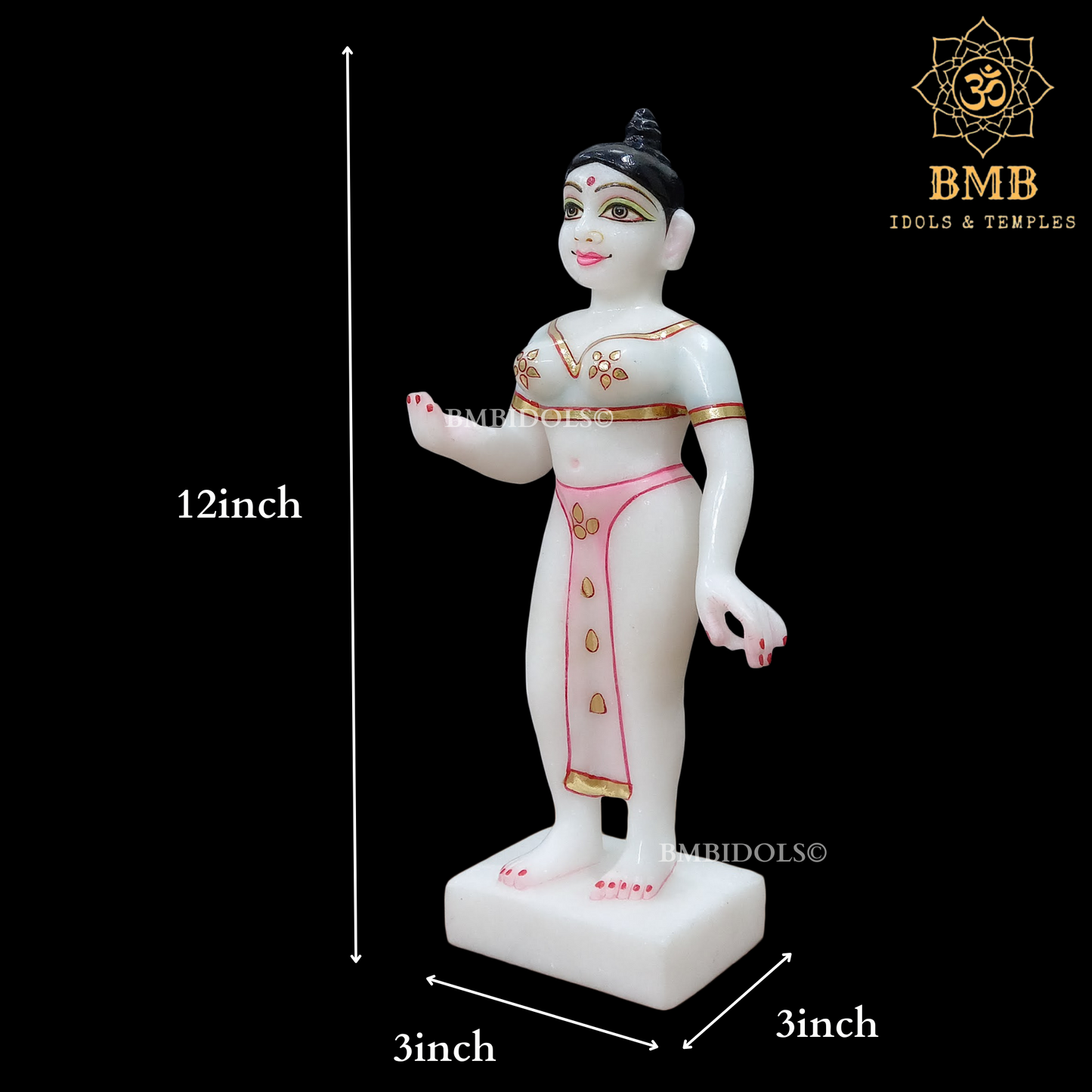 Marble Iskcon Radha Krishna Statue in 12inches