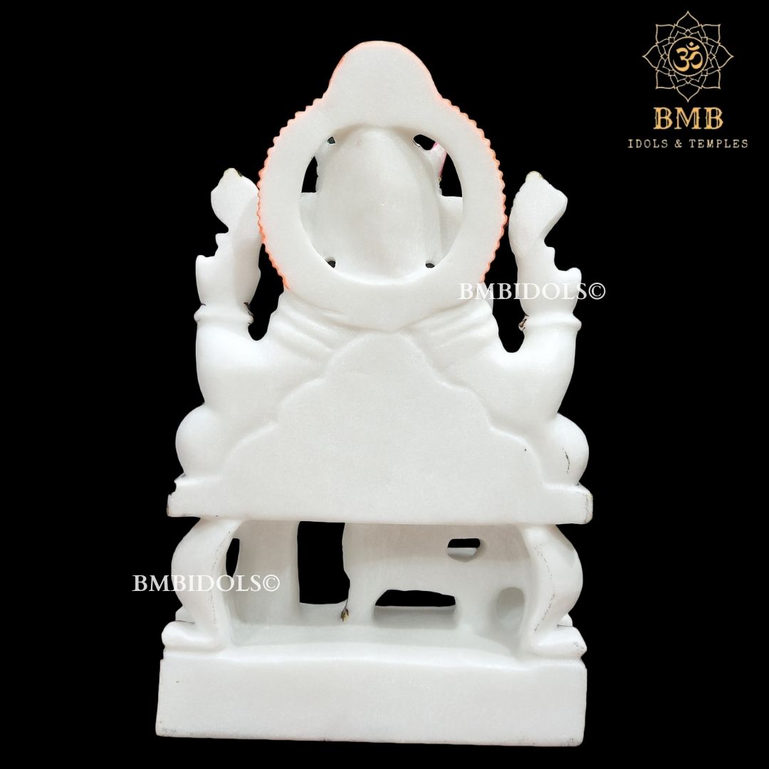 Marble Ganesh Ji Statue made in white Makrana Marble in 12inches