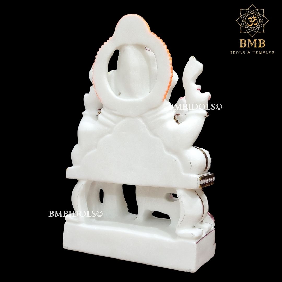 Marble Ganesh Ji Statue made in white Makrana Marble in 12inches