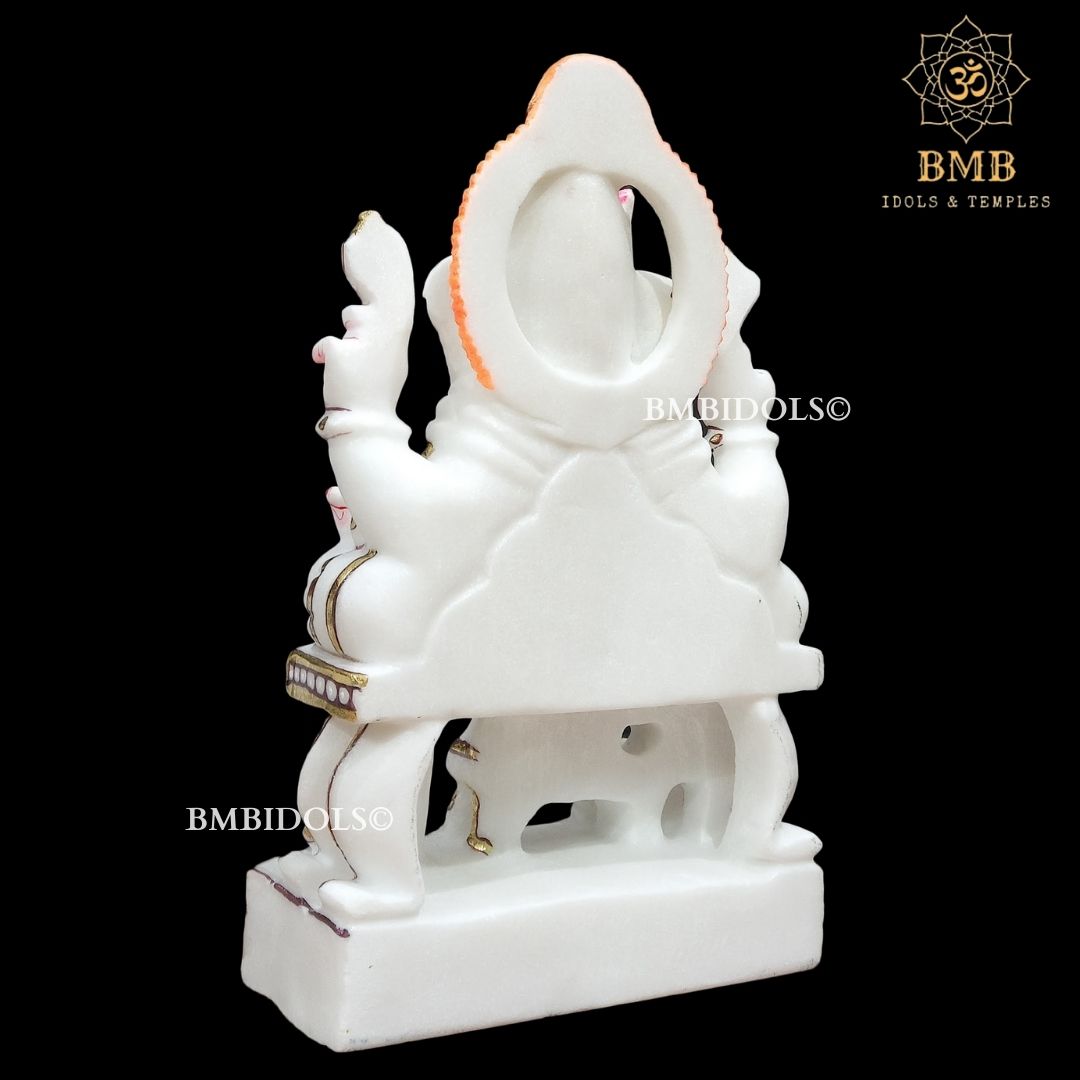 Marble Ganesh Ji Statue made in white Makrana Marble in 12inches