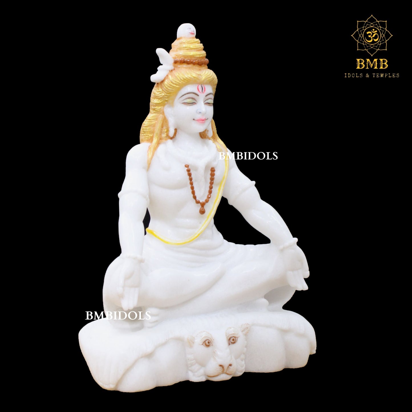 Two Hands Marble Shiva Statue in 15inches for Homes and Temples