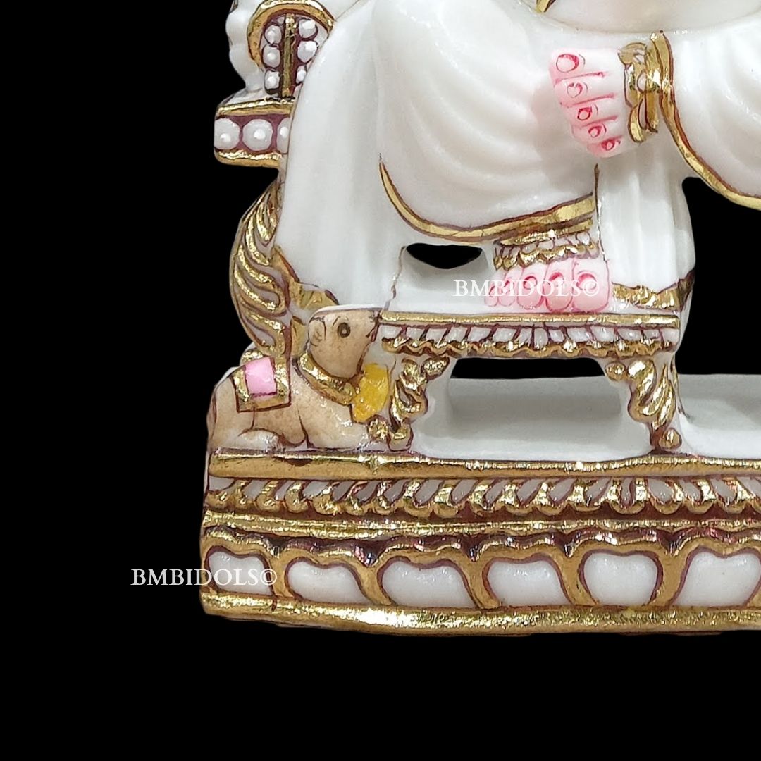 Marble Ganesh Ji Statue made in white Makrana Marble in 12inches