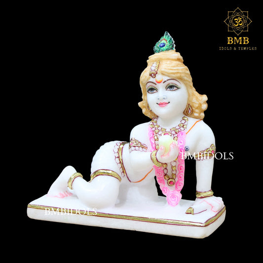 Marble Laddu Gopal Krishna Statue for Homes and Temples in 9inch