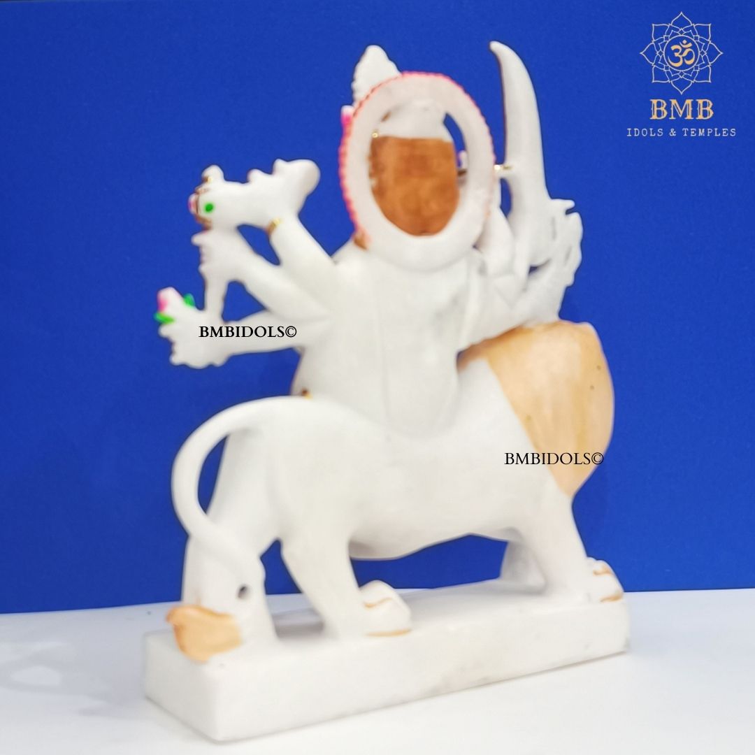 Marble Durga Mata Statue made in Natural White marble in 9inches