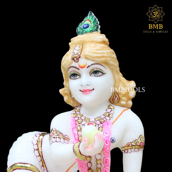 Marble Laddu Gopal Krishna Statue For Homes And Temples In 9inch – BMBIDOLS