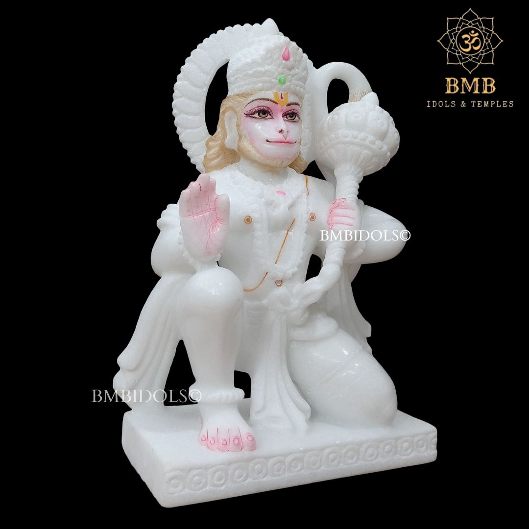 Marble Hanuman Idol in 12inch