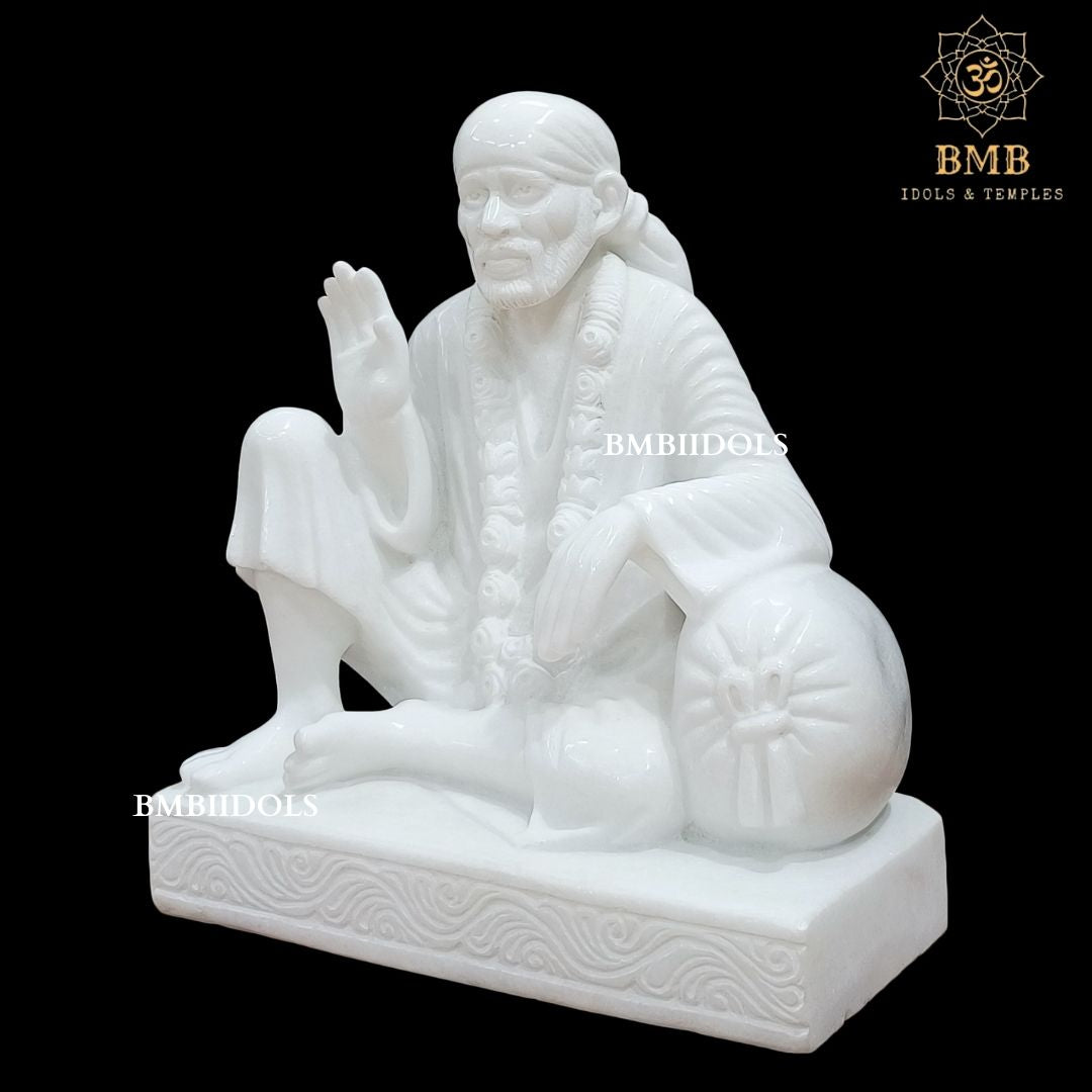 Marble Dwarka Mai Sai Baba Statue made in 15inches in Makrana Marble