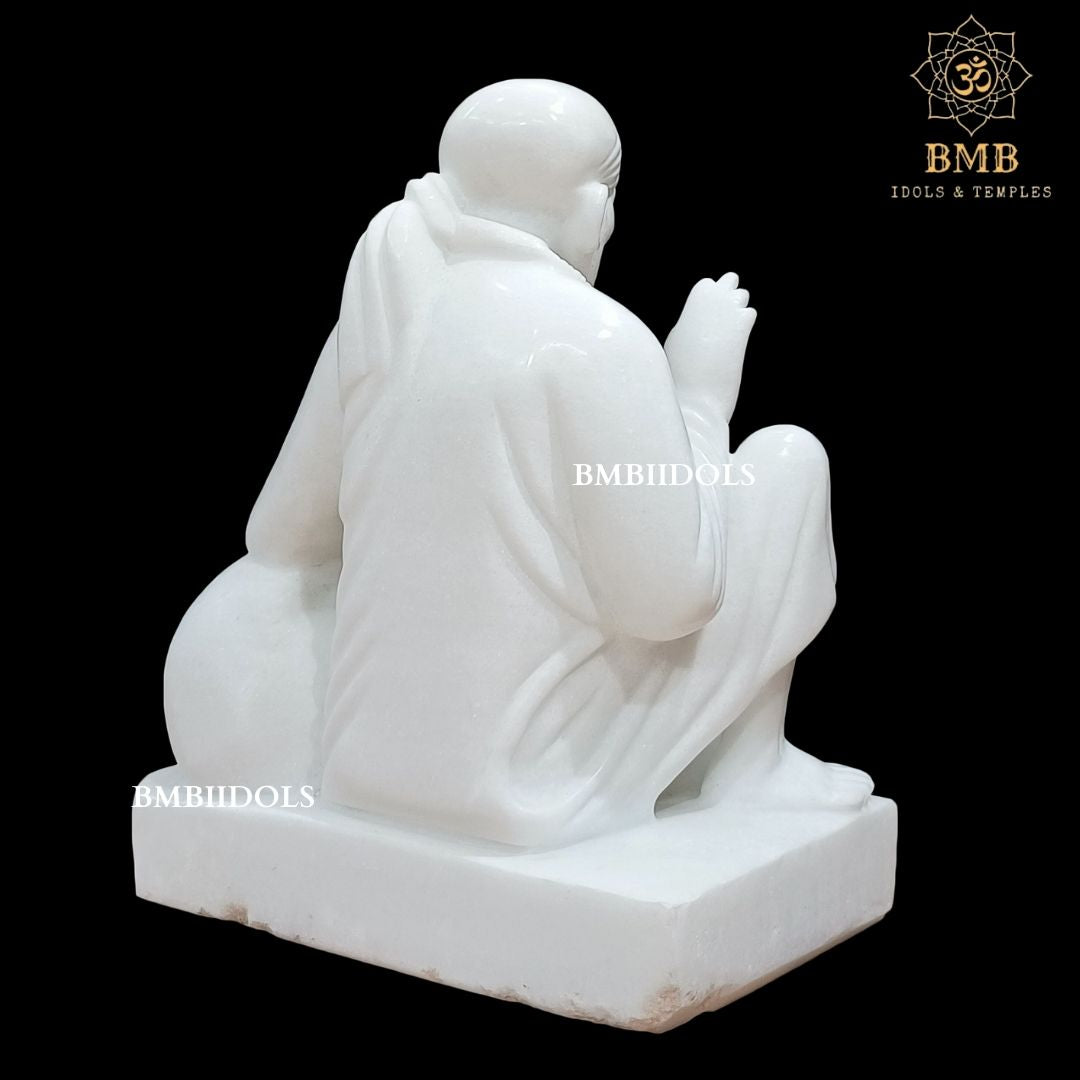 Marble Dwarka Mai Sai Baba Statue made in 15inches in Makrana Marble