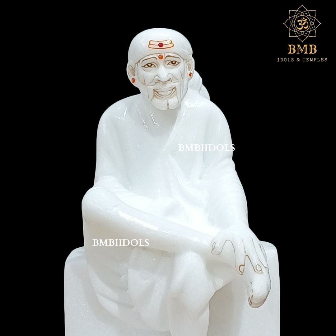 White Marble Sai Baba Murti for Home and Offices made in Makrana marble