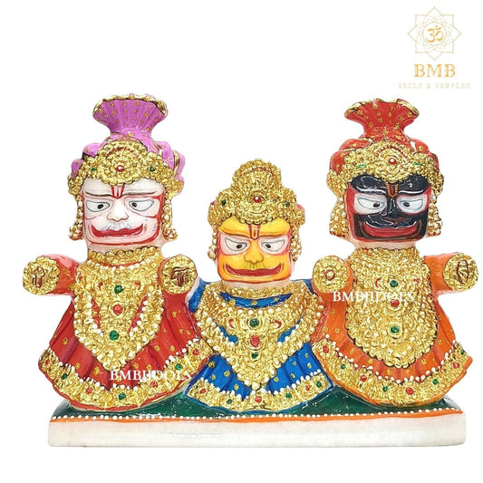 Marble Jagannath Balabhadra and Subhadra Statue made in Makrana Marble