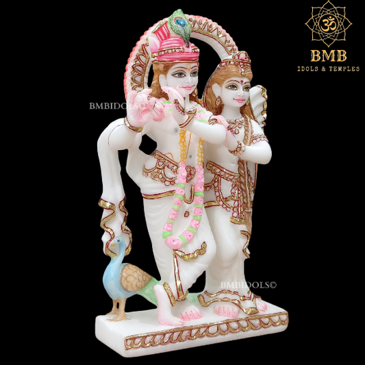 12inch Radha Krishna Marble Murti for Homes and Temple in 12inches