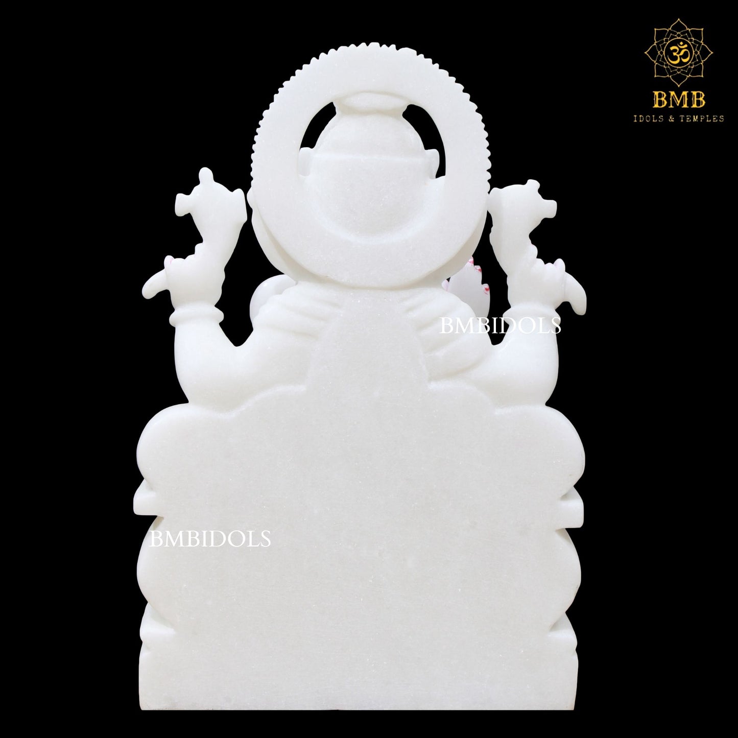 White Marble Ganpati Murti with Double Jewellery in 15inches