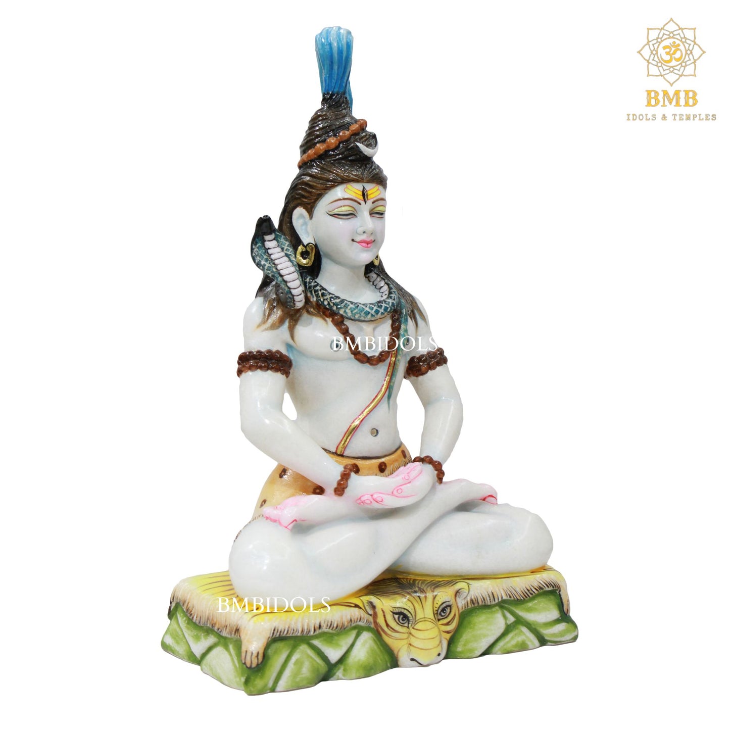Meditation Marble Shiva Statue made in Makrana Marble in 18inches
