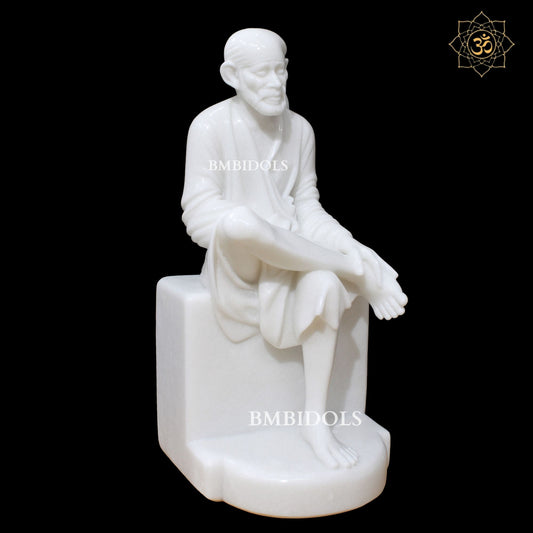 2feet White Marble Shridi Sai Baba Murti for Homes and Temples