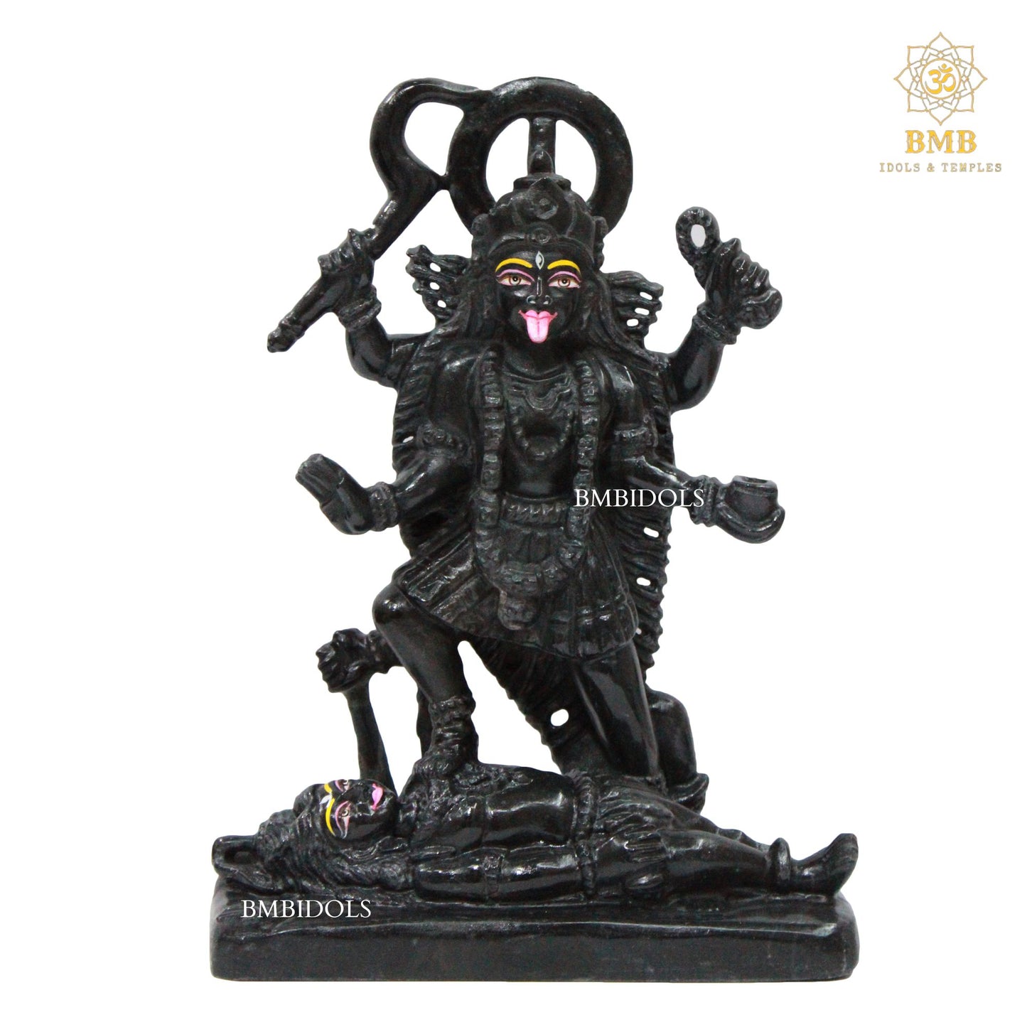 Black Stone Mahakali Statue in 12inches with four Hands