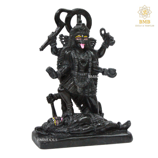 Black Stone Mahakali Statue in 12inches with four Hands