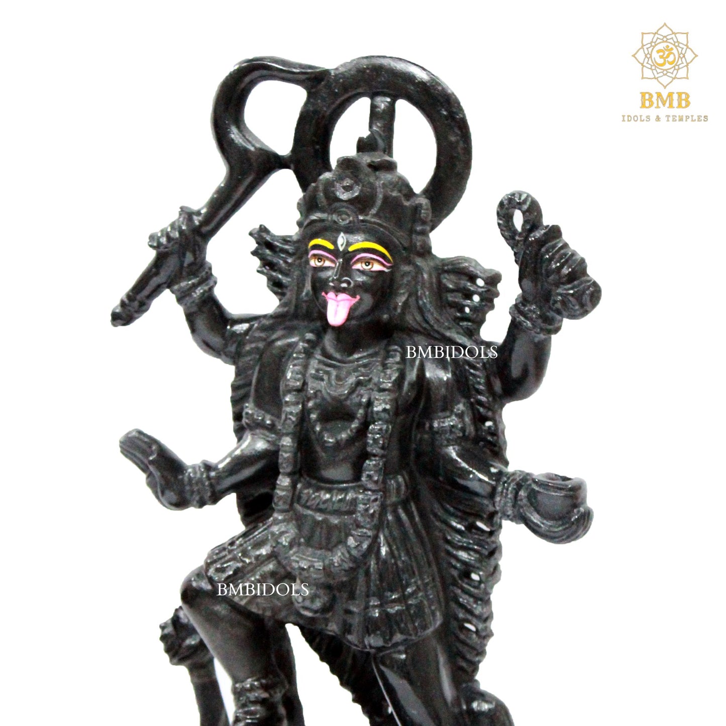 Black Stone Mahakali Statue in 12inches with four Hands