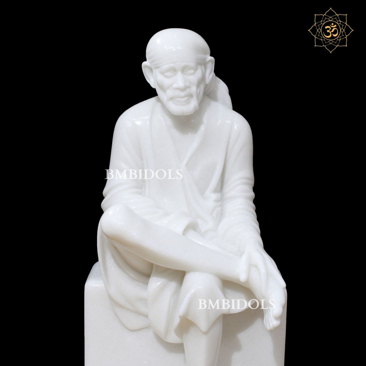 2feet White Marble Shridi Sai Baba Murti for Homes and Temples