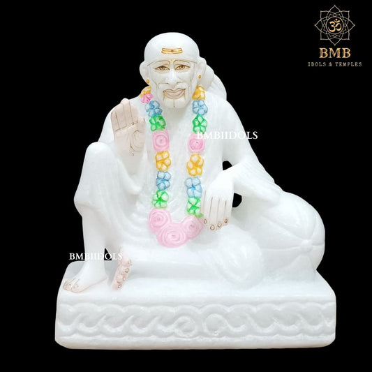 Marble Dwarka Mai Sai Baba Statue in White Makrana Marble