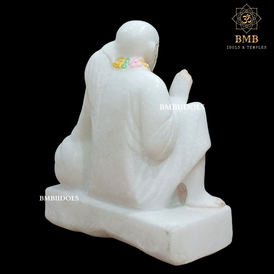 Marble Dwarka Mai Sai Baba Statue in White Makrana Marble