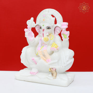 Buy Marble Ganesh Statue, Ganpati Murti in 100% Marble at BMBIDOLS