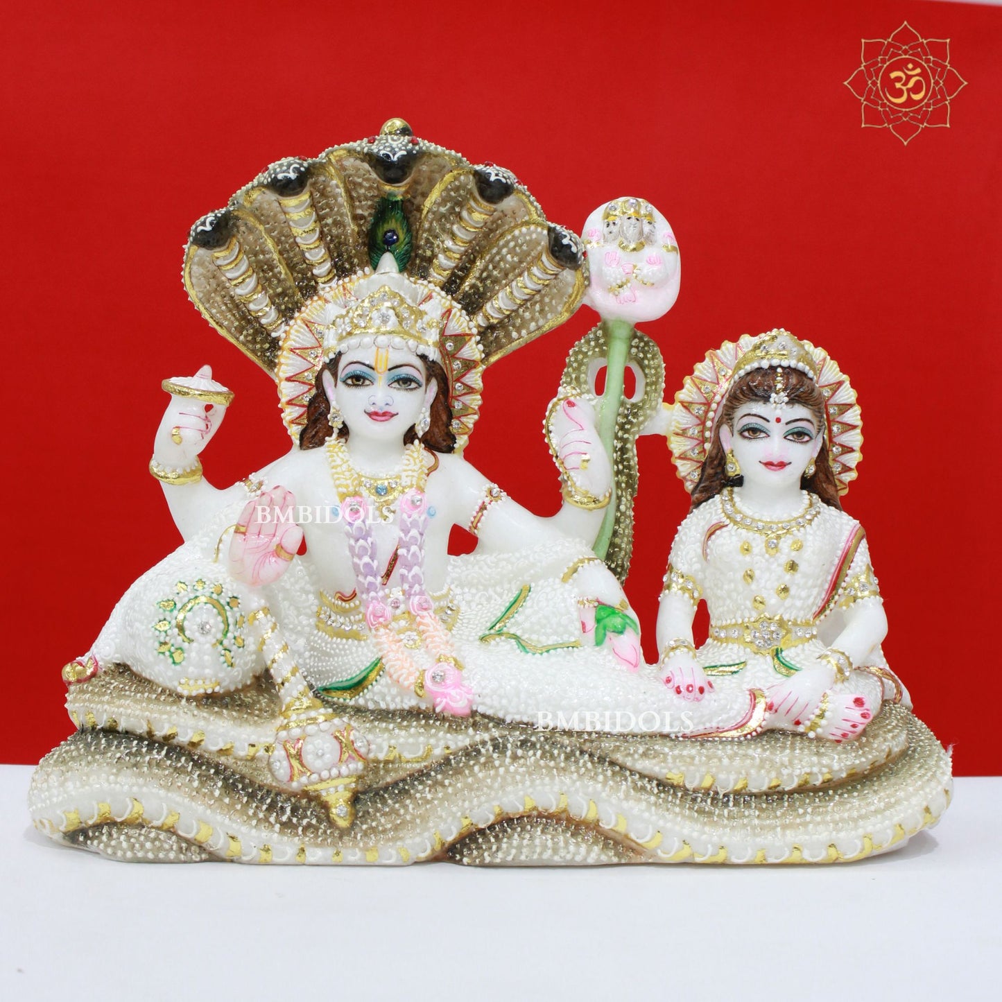 Lakshmi Narayan Marble Statue made in Marble Stone in 12inches