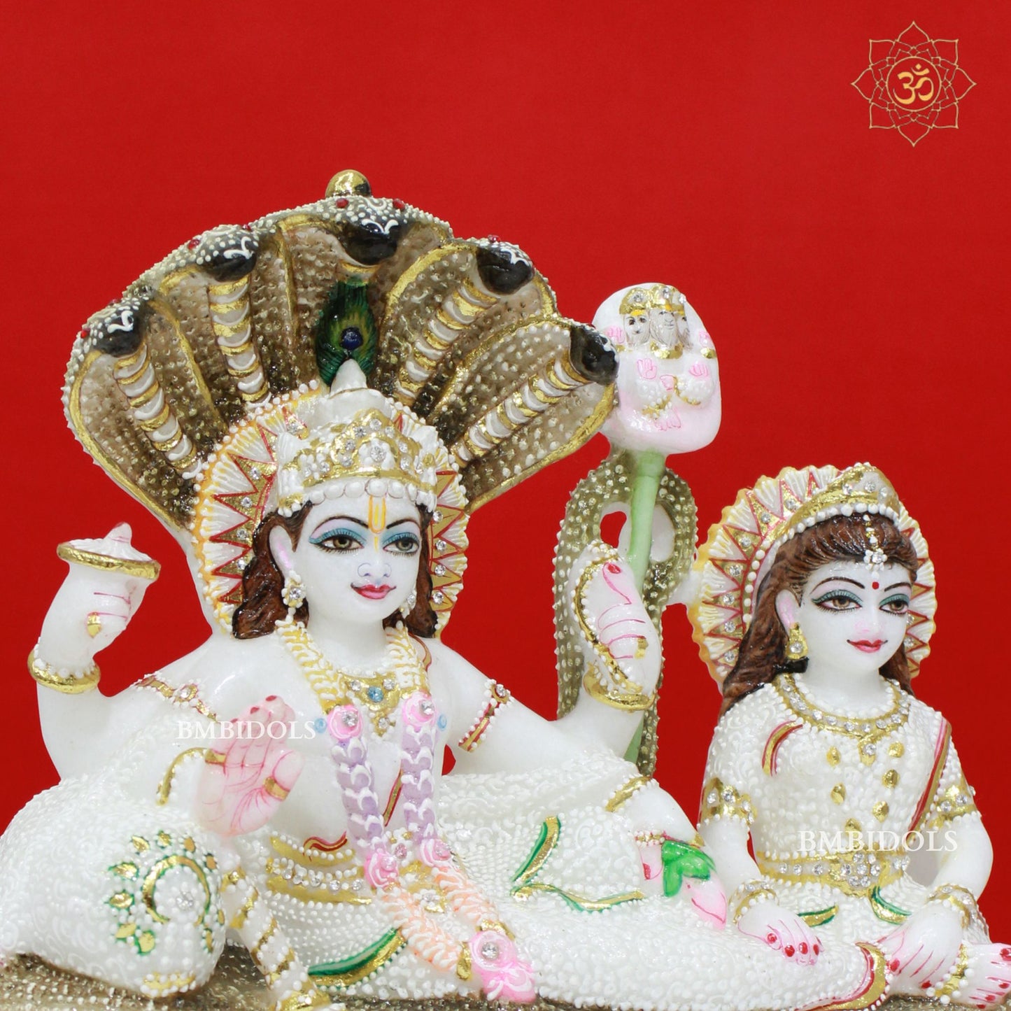 Lakshmi Narayan Marble Statue made in Marble Stone in 12inches