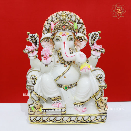 1feet Marble Ganpati Murti 