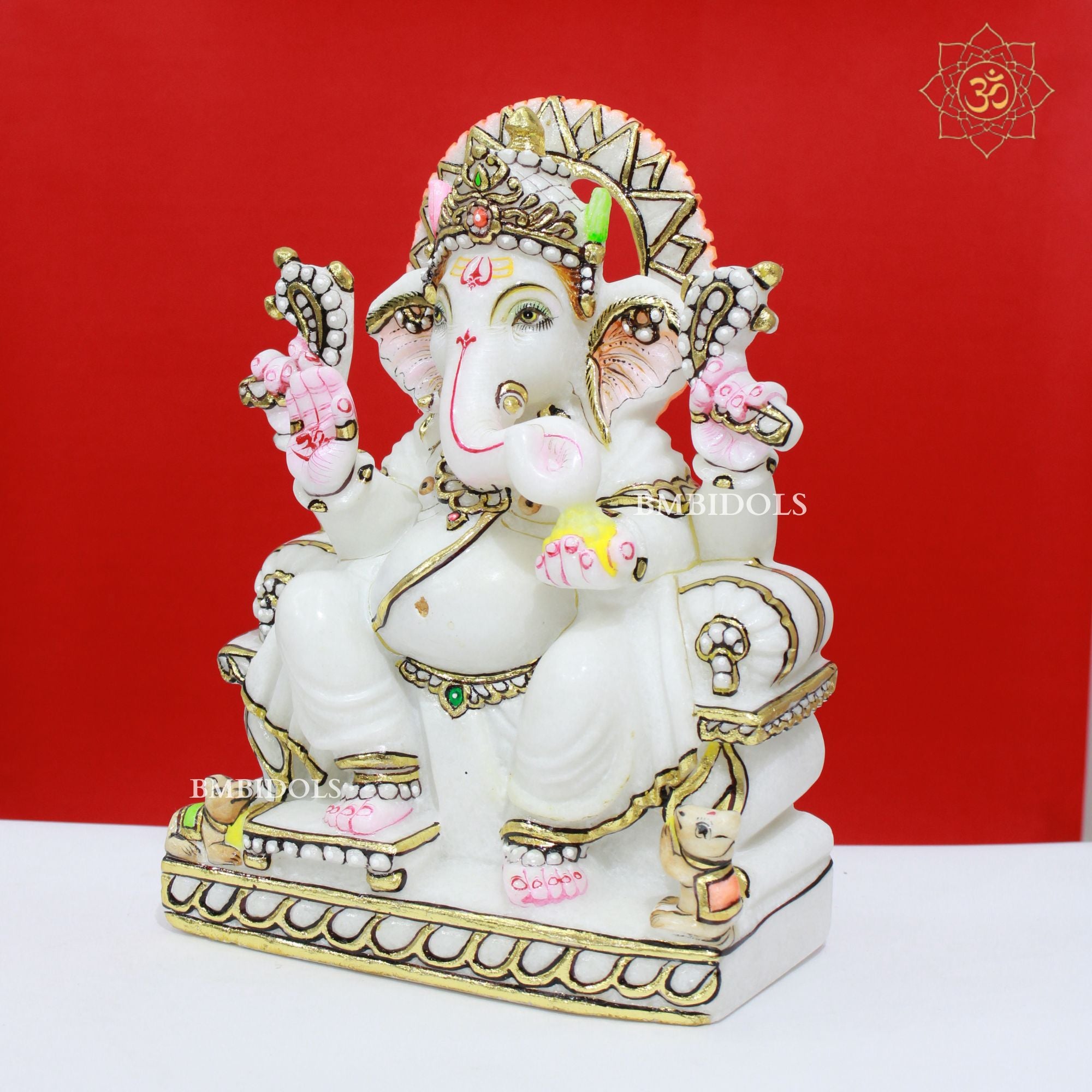 Buy Marble Ganesh Statue, Ganpati Murti in 100 Marble at BMBIDOLS