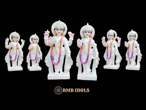 White Makrana Marble Lakshmi Narayan Murti in 10inches