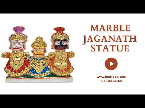 Marble Jagannath Balabhadra and Subhadra Statue made in Makrana Marble