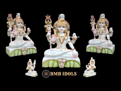 Marble Shiva Statue made in Makrana Marble in 12inches in Sitting Posture