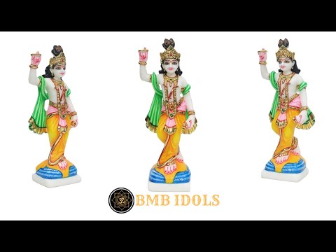 Marble Chakradhari Krishna Statue in small size for Home and Temples