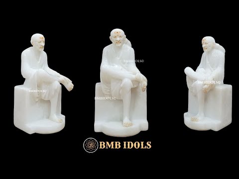 Marble Shridi Sai Baba Statue made in Makrana Marble in 12inches